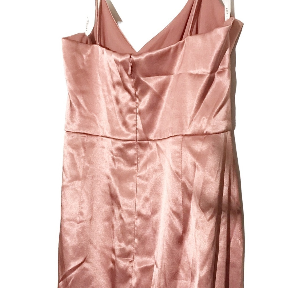After Six Halter Midi Dress With Draped Tulip Skirt in Desert Rose Size 6 nwt - Picture 7 of 9